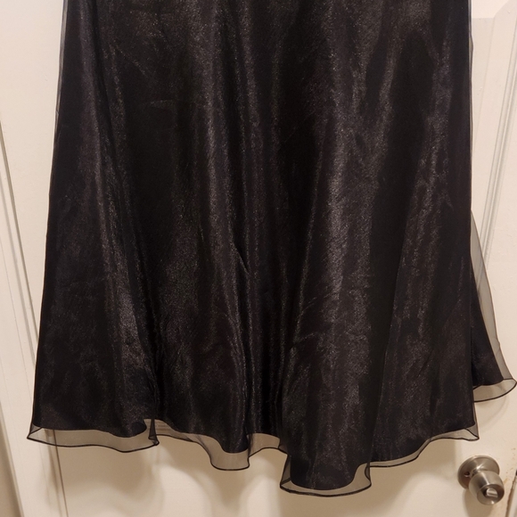 ALFRED ANGELO SIZE L Black Ruched Midi Dress Sweetheart Neckline - Picture 3 of 10